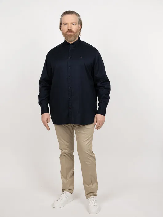 Chemise Popeline Marine Tommy Hilfiger Grande Taille marine homme grande taille - Capelstore
