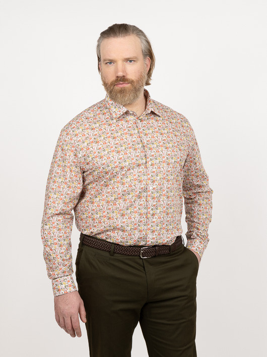Chemise Tissu Liberty Fleurs Gianni Capel Grande Taille  homme grande taille - Capelstore