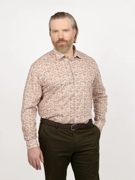 Chemise Tissu Liberty Fleurs Gianni Capel Grande Taille  homme grande taille - Capelstore