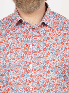 Chemise Tissu Liberty Gianni Fleurs Capel Grande Taille bleu/rouge/orange homme grande taille - Capelstore
