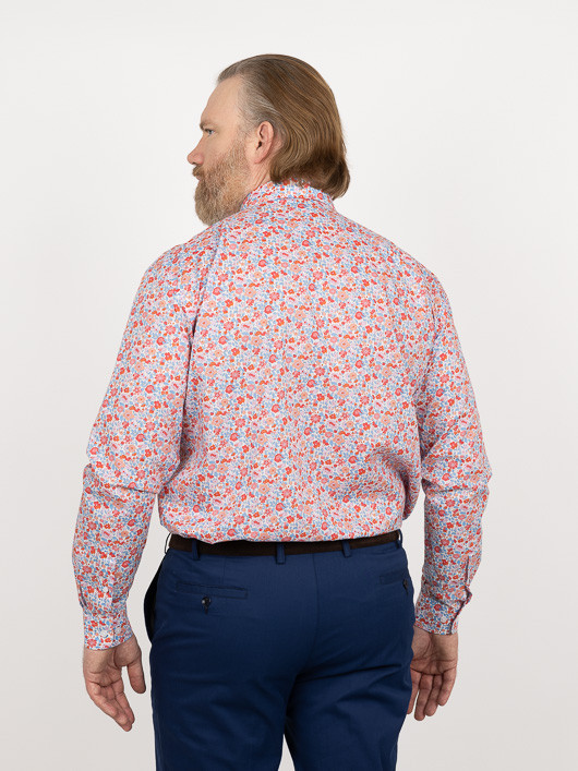 Chemise Tissu Liberty Gianni Fleurs Capel Grande Taille bleu/rouge/orange homme grande taille - Capelstore