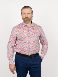 Chemise Tissu Liberty Gianni Fleurs Capel Grande Taille bleu/rouge/orange homme grande taille - Capelstore