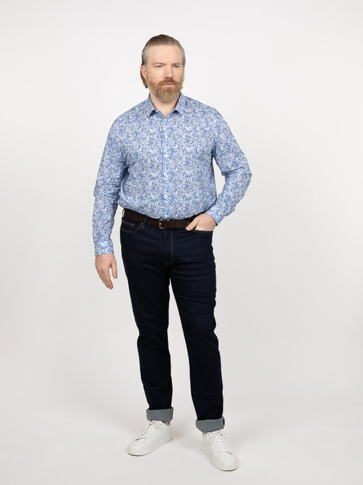 Chemise Tissu Liberty Gianni Capel Grande Taille bleu homme grande taille - Capelstore
