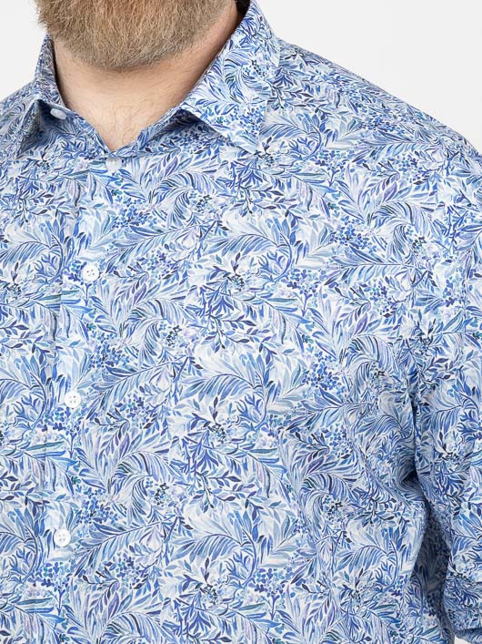 Chemise Tissu Liberty Gianni Capel Grande Taille bleu homme grande taille - Capelstore