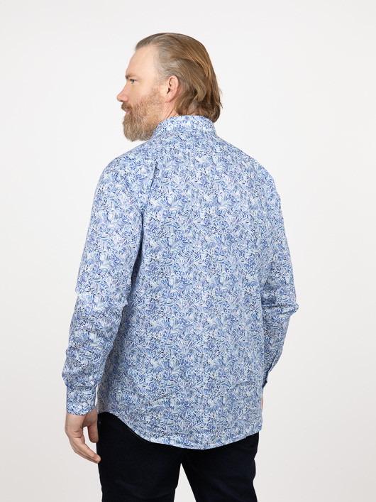 Chemise Tissu Liberty Gianni Capel Grande Taille bleu homme grande taille - Capelstore