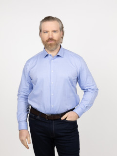 Chemise Max Dobby Bleu Capel Grande Taille bleu homme grande taille - Capelstore