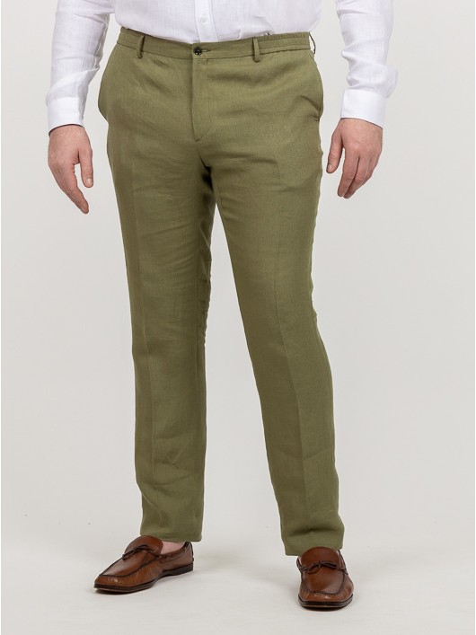 Pantalon En Lin Kaki Elastique Capel Grande Taille kaki homme