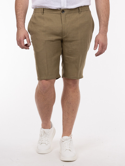 Bermuda En Lin Kaki Elast. Capel Grande Taille kaki homme grande taille - Capelstore