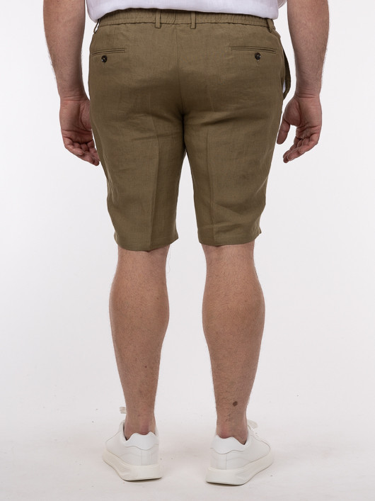 Bermuda En Lin Kaki Elast. Capel Grande Taille kaki homme grande taille - Capelstore
