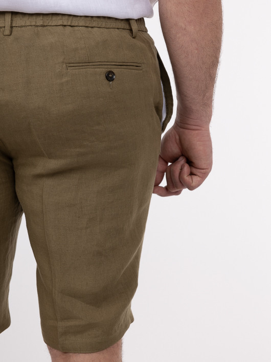Bermuda En Lin Kaki Elast. Capel Grande Taille kaki homme grande taille - Capelstore