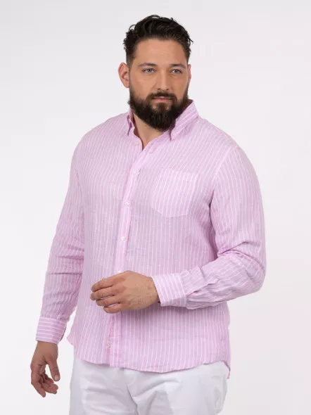 Chemise Rayée Rose Paul & Shark Grande Taille