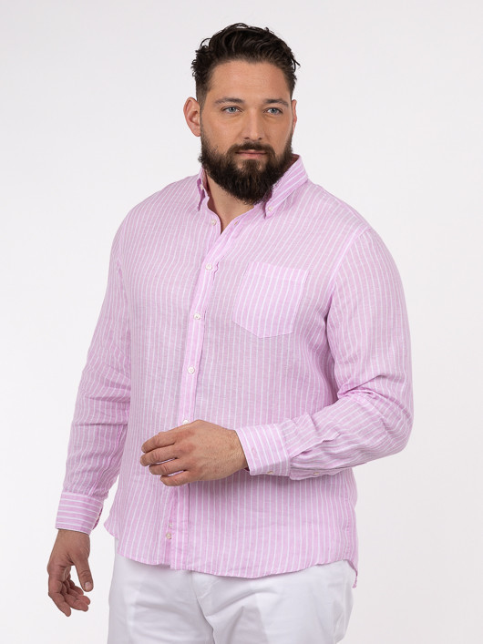 Chemise RayÃ©e Rose Paul & Shark Grande Taille rose homme grande taille - Capelstore