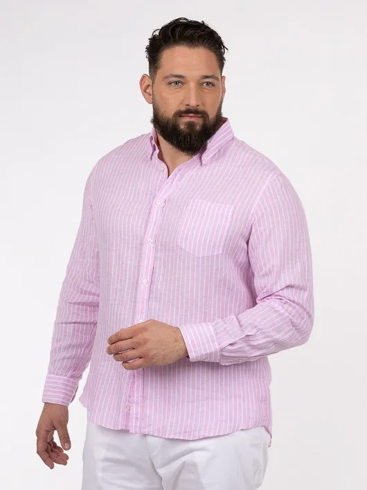 Chemise RayÃ©e Rose Paul & Shark Grande Taille rose homme grande taille - Capelstore