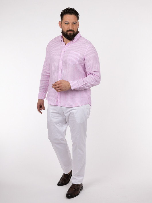 Chemise RayÃ©e Rose Paul & Shark Grande Taille rose homme grande taille - Capelstore