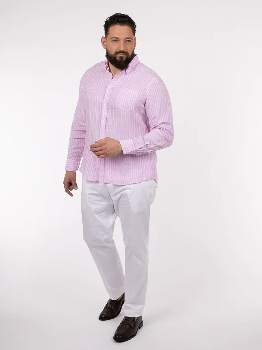 Chemise RayÃ©e Rose Paul & Shark Grande Taille rose homme grande taille - Capelstore