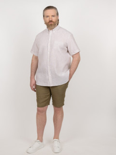 Chemisette Zack/leo Rayee Capel Grande Taille blanc/beige homme grande taille - Capelstore
