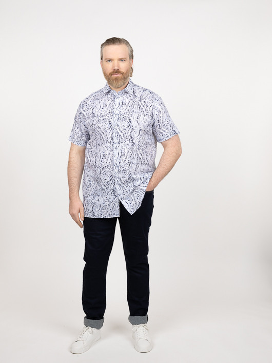 Chemisette Tom Fantaisie Capel Grande Taille blanc homme grande taille - Capelstore