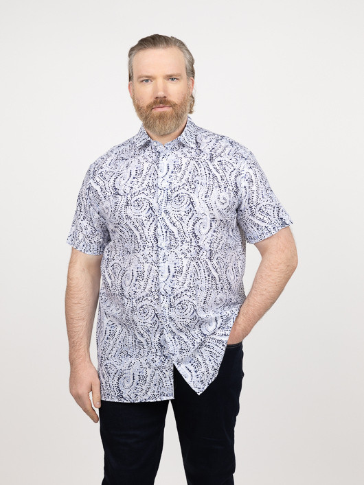 Chemisette Tom Fantaisie Capel Grande Taille blanc homme grande taille - Capelstore