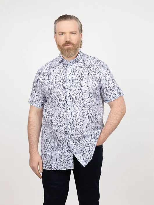Chemisette Tom Fantaisie Capel Grande Taille blanc homme grande taille - Capelstore