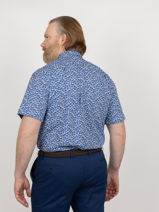 Chemisette Tom Fleurs Capel Grande Taille marine homme grande taille - Capelstore