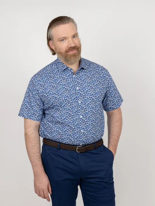 Chemisette Tom Fleurs Capel Grande Taille marine homme grande taille - Capelstore