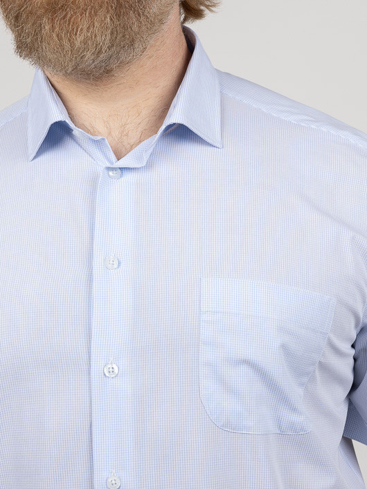 Chemisette Greg Carreaux Capel Grande Taille blanc homme grande taille - Capelstore