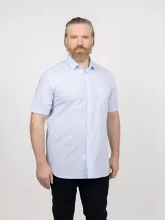 Chemisette Greg Carreaux Capel Grande Taille blanc homme grande taille - Capelstore