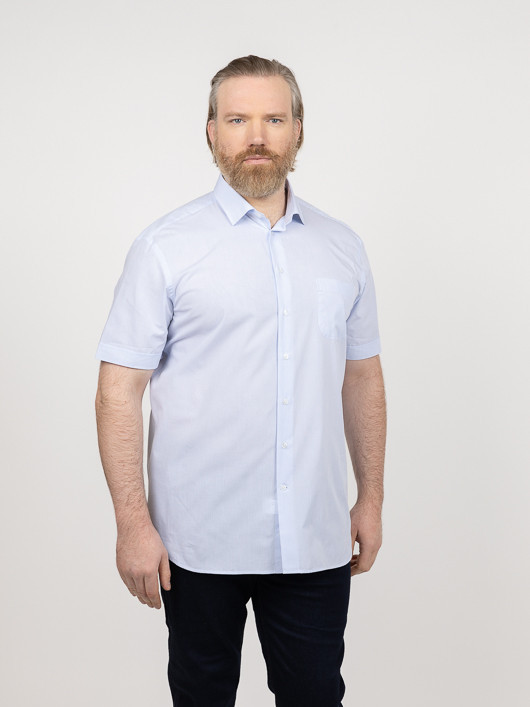 Chemisette Greg Carreaux Capel Grande Taille blanc homme grande taille - Capelstore