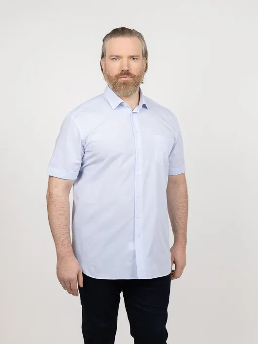 Chemisette Greg Carreaux Capel Grande Taille blanc homme grande taille - Capelstore