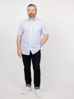 Chemisette Greg Carreaux Capel Grande Taille blanc homme grande taille - Capelstore