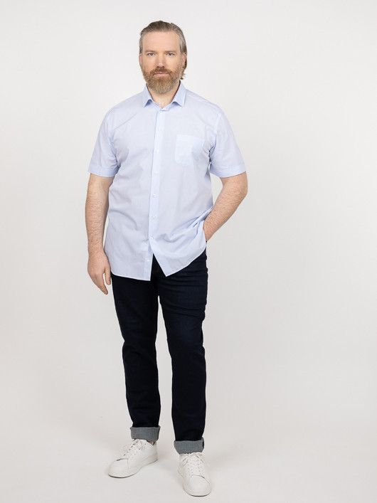 Chemisette Greg Carreaux Capel Grande Taille blanc homme grande taille - Capelstore