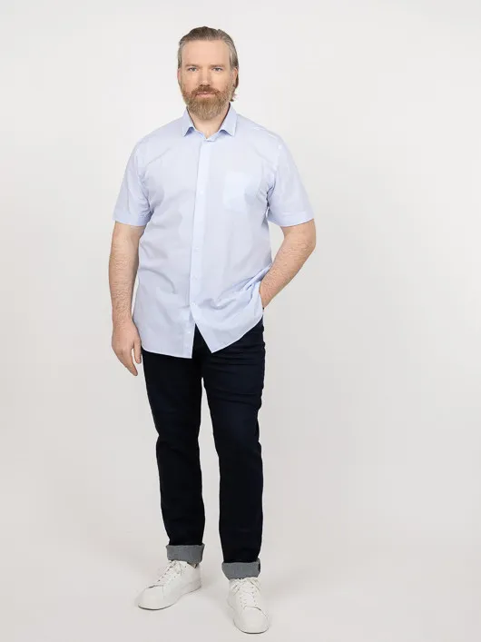 Chemisette Greg Carreaux Capel Grande Taille blanc homme grande taille - Capelstore
