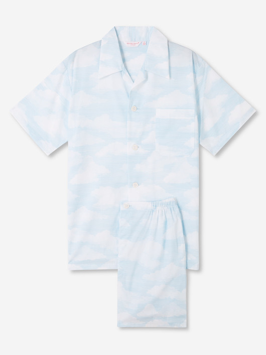 Pyjacourt Nuages Derek Rose Grande Taille bleu ciel/blanc homme grande taille - Capelstore