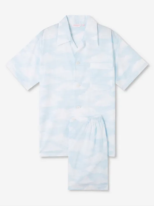 Pyjacourt Nuages Derek Rose Grande Taille bleu ciel/blanc homme grande taille - Capelstore