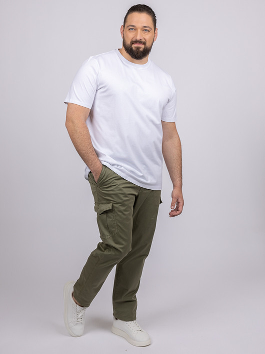 Chino Cargo Matt Kaki Capel Grande Taille kaki homme grande taille - Capelstore
