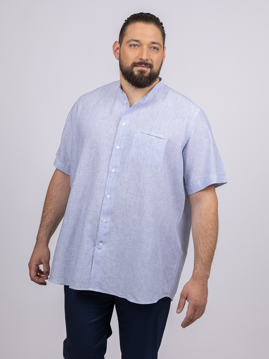 Chemisette Rayee Col Mao Kimi Capel Grande Taille bleu homme grande taille - Capelstore