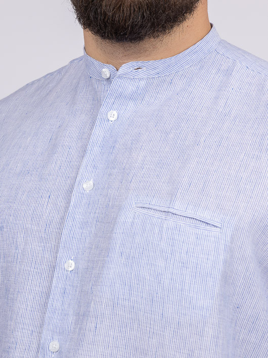 Chemisette Rayee Col Mao Kimi Capel Grande Taille bleu homme grande taille - Capelstore