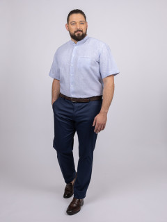 Chemisette Rayee Col Mao Kimi Capel Grande Taille bleu homme grande taille - Capelstore