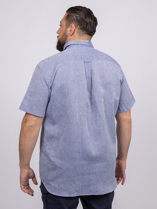 Chemisette Gatsby Faux Uni Chiné Capel Grande Taille marine homme grande taille - Capelstore