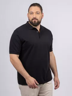 Polos Manches Courtes noir homme grande taille -