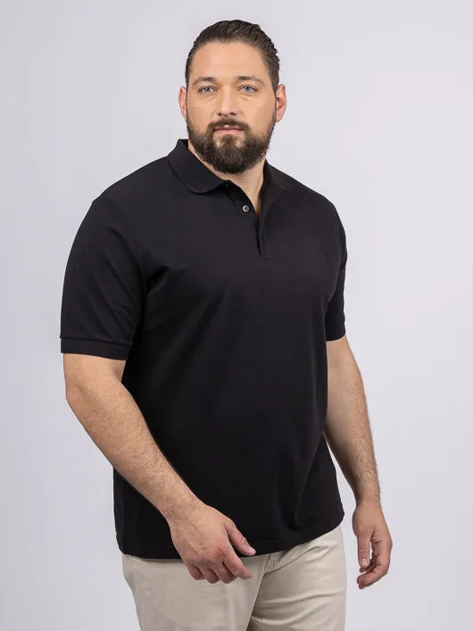 Polos Manches Courtes noir homme grande taille -