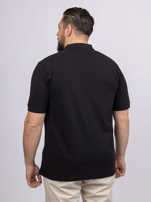 Polos Manches Courtes noir homme grande taille -