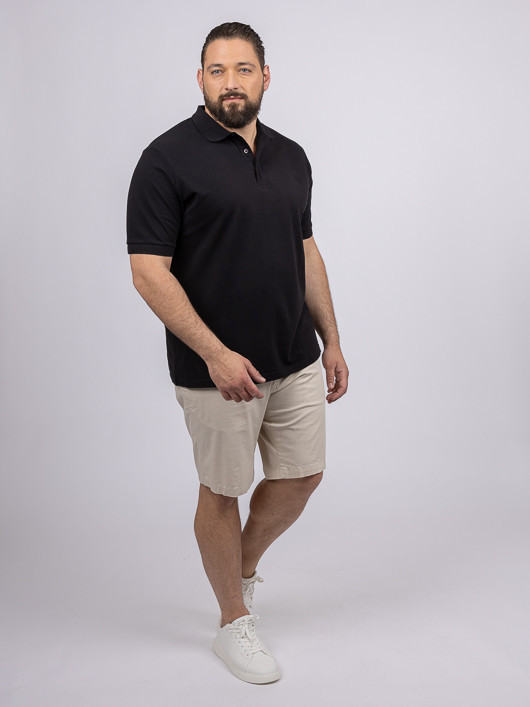 Polos Manches Courtes noir homme grande taille -