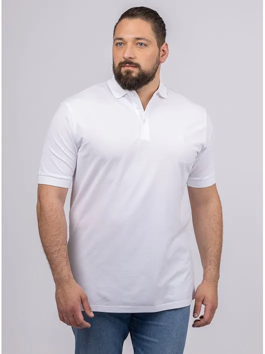 Polos Manches Courtes blanc homme grande taille -