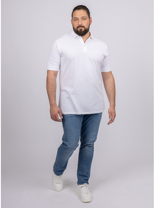 Polos Manches Courtes blanc homme grande taille -