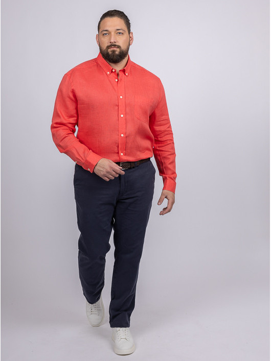 Chemise Ralph Lin Corail Capel Grande Taille corail homme grande taille - Capelstore
