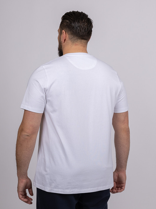 Tee-shirt Louis Col V Blanc Capel Grande Taille  homme grande taille - Capelstore