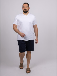 Tee-shirt Louis Col V Blanc Capel Grande Taille  homme grande taille - Capelstore