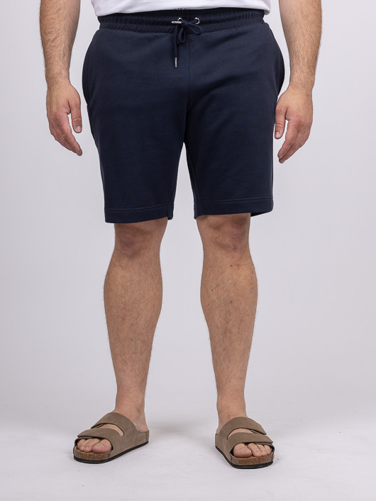 Short en molleton de coton marine homme grande taille | Capel