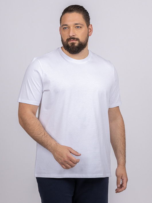 Tee-shirt Louis Blanc Col Rond Capel Grande Taille  homme grande taille - Capelstore